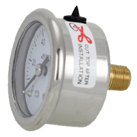 Reotemp Industrial Stainless/Brass Gauge, Series PG 15/20